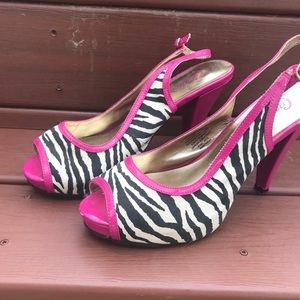 Pink and zebra shoes